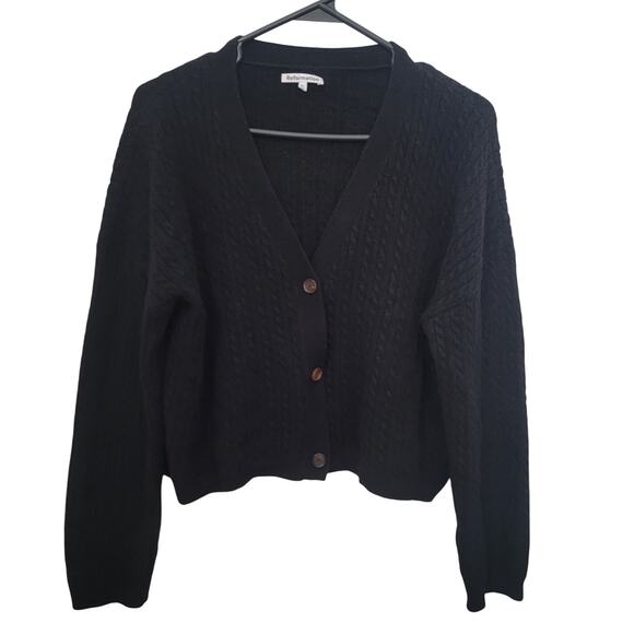 Reformation Sweaters - Reformation Sz XL Crop Cardigan Cable Knit Button Front Cashmere Cozy Academia